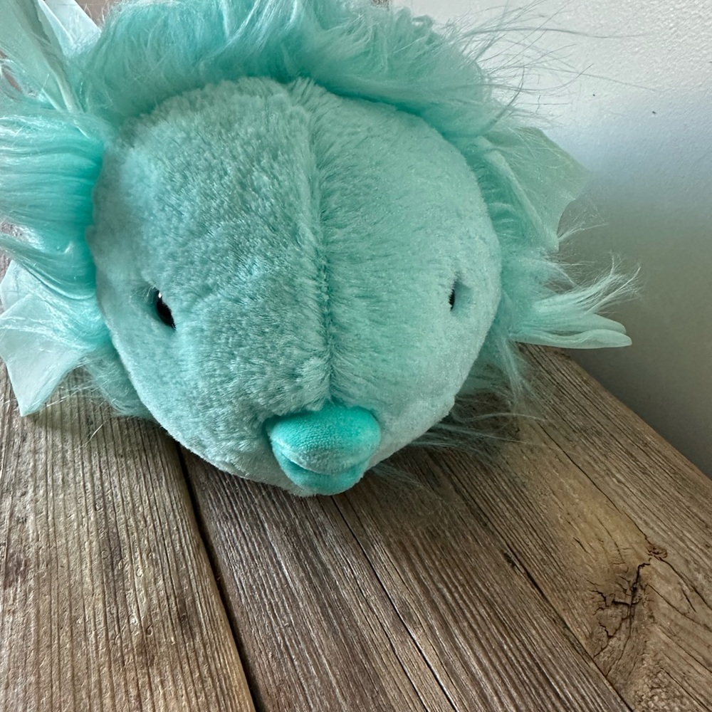 Jellycat Florrie Maflish Fish Plush RARE with faux fur and ruffles Teal NWT - Picture 2 of 10